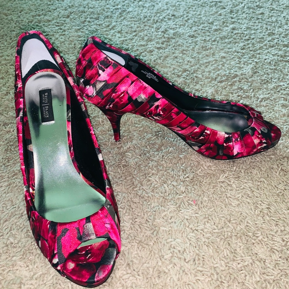 WHBM open toe high heels
